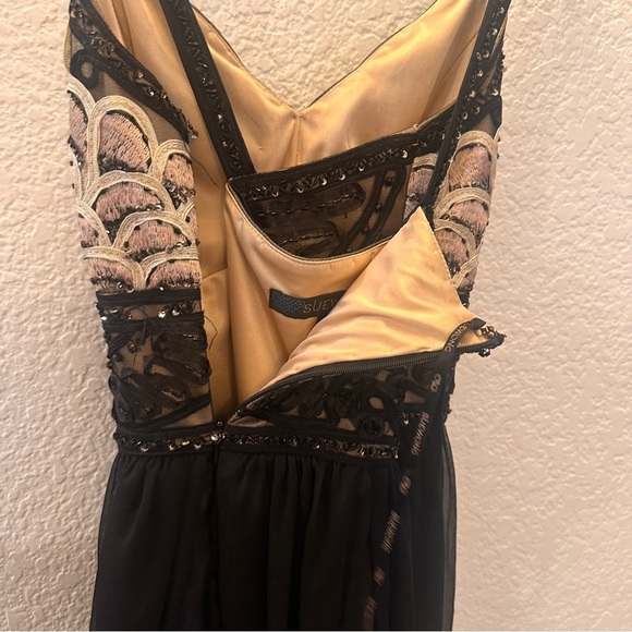 Sue Wong Nocturne Black Beaded Embroidered Maxi Gown Dress Size 4 Formal Prom - Picture 10 of 16